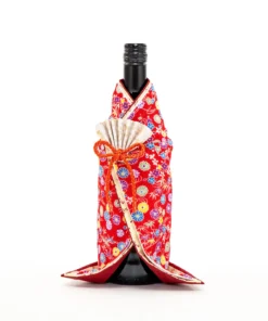 Sakura Pink Kimono Wine Bottle Cover (Women's)