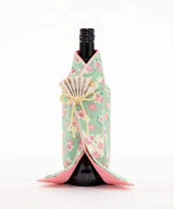 Mint Green Kimono Wine Bottle Cover (Women's)