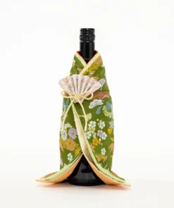 Olive Green Kimono Wine Bottle Cover (Women's)