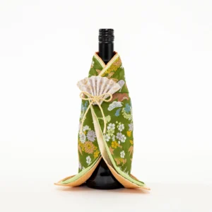 Olive Green Kimono Wine Bottle Cover (Women's)
