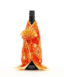 Crimson Gold Kimono Wine Bottle Cover (Women's)
