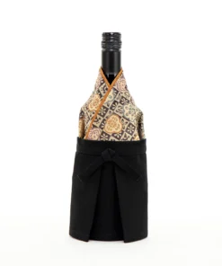 Gold Patterned Kimono Wine Bottle Cover (Men's)